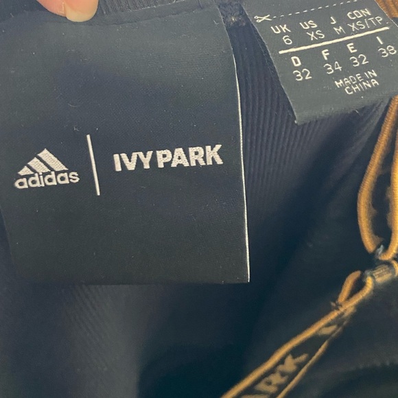 Adidas x Ivy Park Black Knit Jumpsuit XS Ribbed Corset Catsuit Logo Straps - Picture 8 of 11